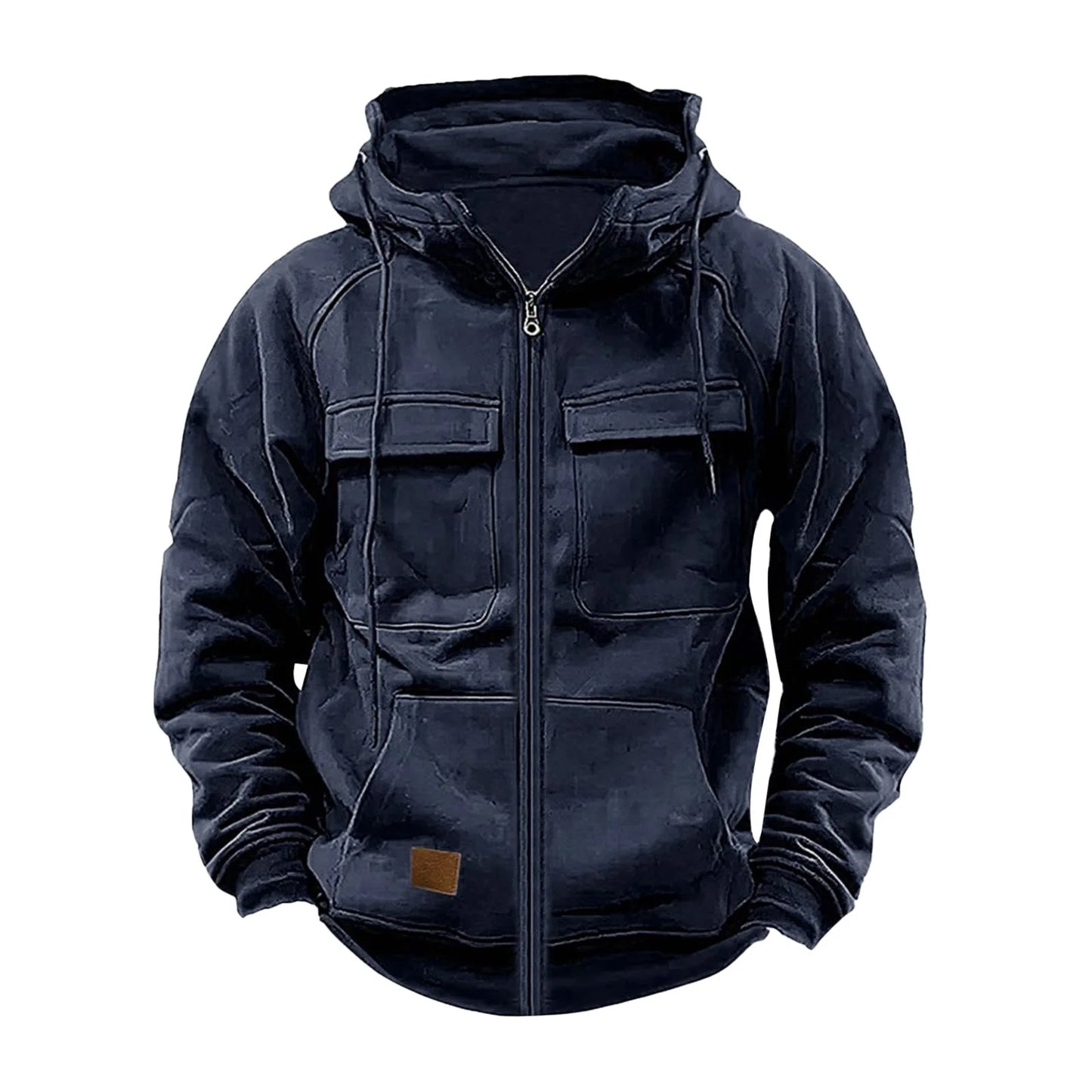 Neue Herbst-Winter Herren Kapuzen-Sweatshirts Jacken mit Kapuze, einfarbig, mit mehreren Taschen, Herren Reißverschluss-Sweatshirts, Sport Outdoor Freizeit Hoodie Mantel