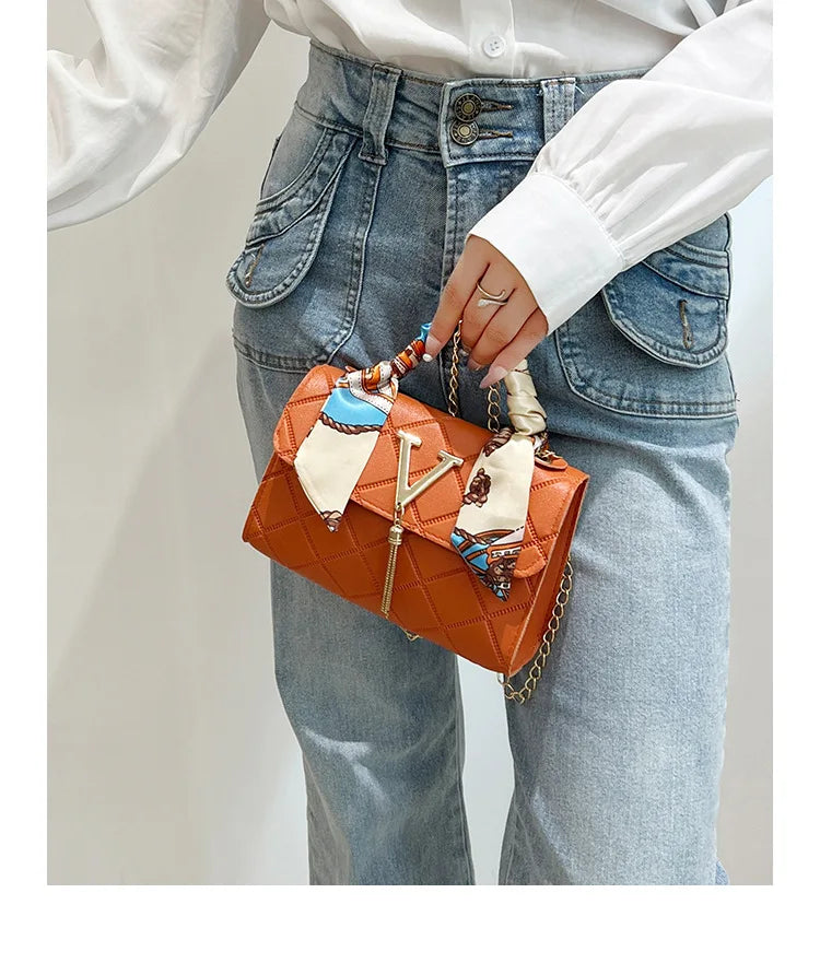 Damen Stepp-Tartan-Handtasche Kleine quadratische Tasche Umhängetasche Schultertasche Personalisierte koreanische Stil Herbst Winter Mode Tasche