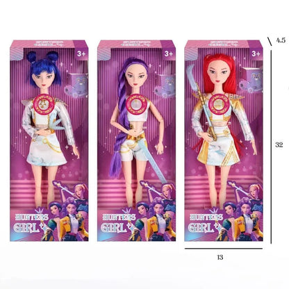 1-3 Stück KPOP Demon Hunter Mädchen Gruppen Waffen Zubehör Licht Musik Themenlied 29 cm Puppe Figur Spielzeug Geschenk für Kinder Anime