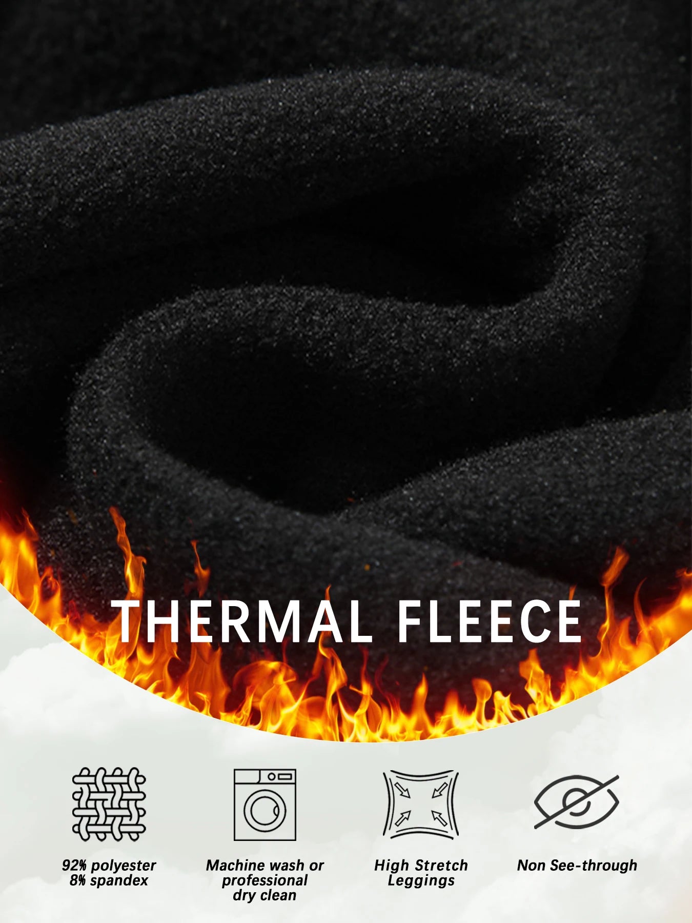 2er-Pack Damen-Leggings mit niedrigem Bund aus Fleece und Thermotechnologie. Für Winterlauf und Yoga konzipiert, hält während des Trainings warm