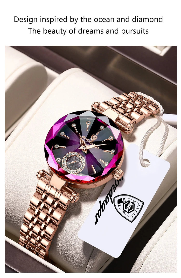 POEDAGAR Luxus-Uhr für Frauen Wasserdicht Freizeit-Quarz Damenuhr Hochwertige Elegante Damenuhren Weibliche Reloj+Box