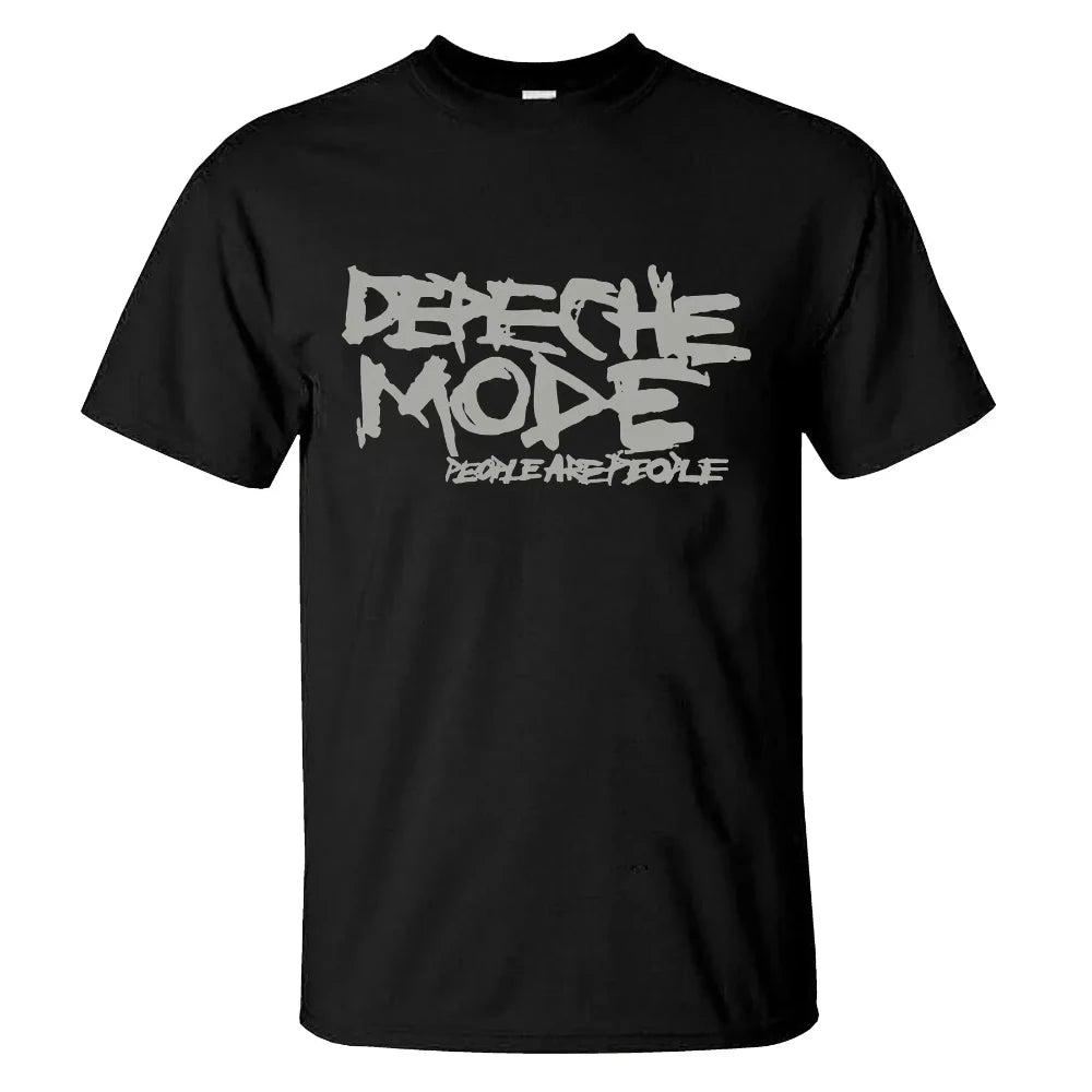 Herren-T-Shirt Rose Tops Schwarz von Depeche Mode T-Shirt Lässig Oversized Männlich Lässige Grafik Streetwear Unisex