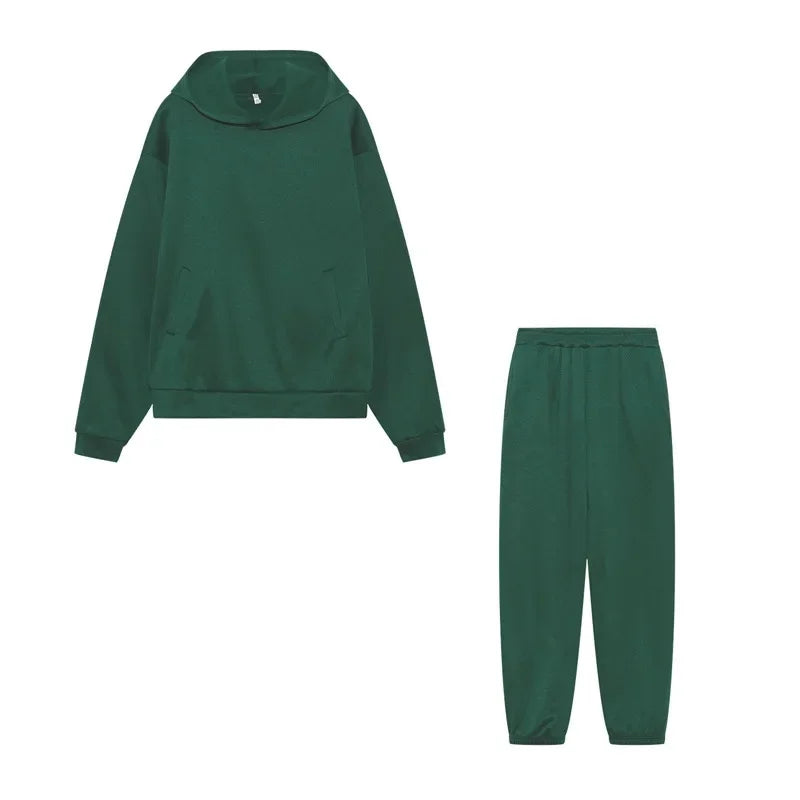 Großformat modisches Sweatshirt mit langen Ärmeln und Hosen-Set Herbst/Winter Damen Freizeitbekleidung Zweiteiliger Anzug Bequeme Plus-Size...