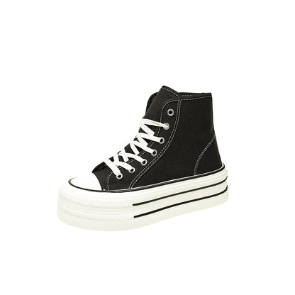 2026 Neue Mode Dicksohlige Kariert Nische INS Trendiges Design Lässige Vielseitige Dicksohlige Faltbare Canvas-Schuhe