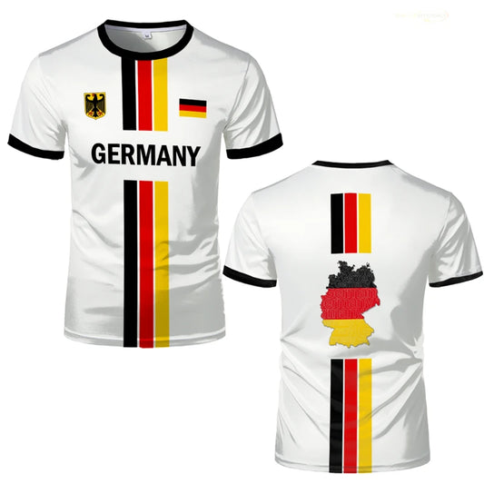 Neues Design Deutschland T-Shirt für Männer Deutsches Flaggenmuster Kurzarmshirts Tops Sommer Sport Übergröße T-Shirt