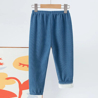 1 oder 2  Stück Herbst- und Winter-Kinder-Sporthose mit Nadelstreifen für Jungen und Mädchen, dick und warm