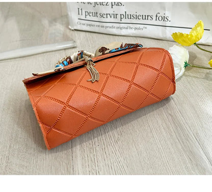 Damen Stepp-Tartan-Handtasche Kleine quadratische Tasche Umhängetasche Schultertasche Personalisierte koreanische Stil Herbst Winter Mode Tasche