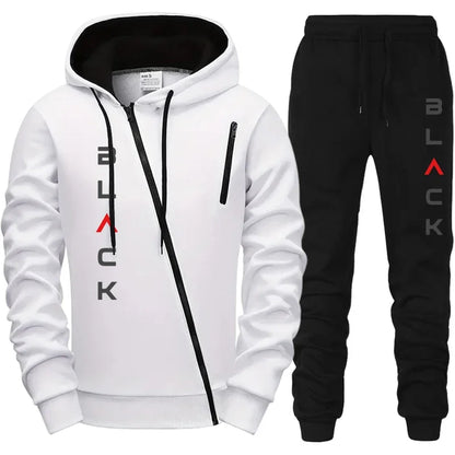 2025 Heißer Verkauf Herren Trainingsanzug Hoodie Sweatpants Schwarzer Buchstabenprint Reißverschlussjacke Jogginghose Herbst Winter Freizeitmode Outfit
