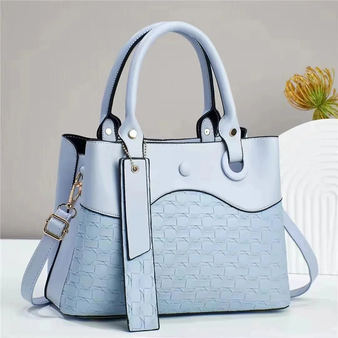 Neue modische Damenhandtasche mit großem Fassungsvermögen, vielseitige Umhängetasche, einfaches Karomuster
