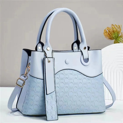 Neue modische Damenhandtasche mit großem Fassungsvermögen, vielseitige Umhängetasche, einfaches Karomuster