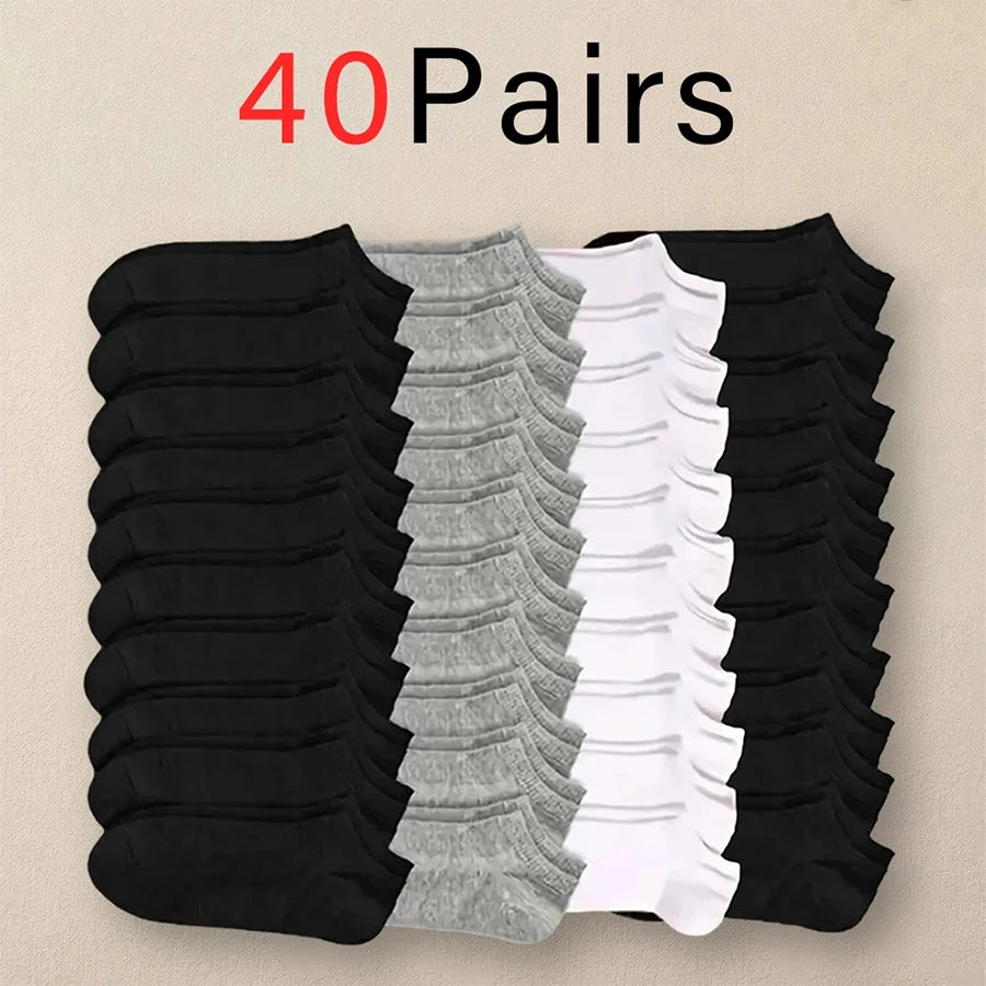 10/12/20/40 Paar One Size (EU 38-44) Unisex Bootssocken Business Sport Schweißaufnahme Sommer Herbst Einfarbig Weiche Knöchelsocken Ohne Fusseln