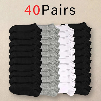 10/12/20/40 Paar One Size (EU 38-44) Unisex Bootssocken Business Sport Schweißaufnahme Sommer Herbst Einfarbig Weiche Knöchelsocken Ohne Fusseln