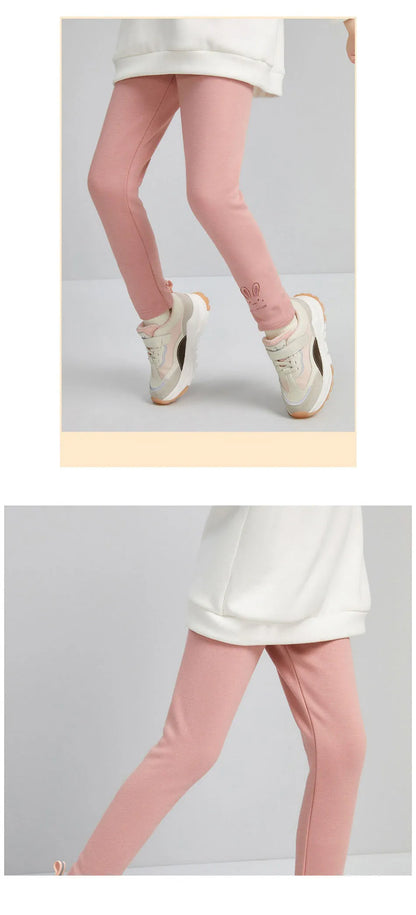 2025 Kinderleggings Mädchen Fleecegefütterte Thermohose Baby Freizeithose Kinder Warme Hoses Elastic Bunny Tights 3-8 Years