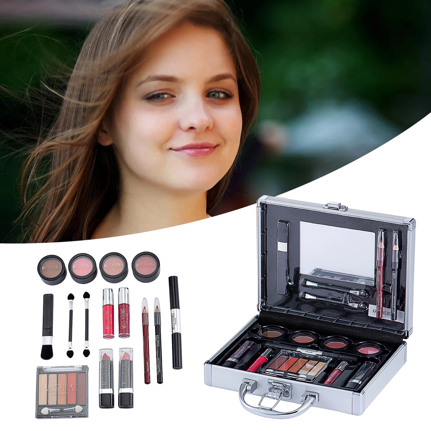 Make-up Starter-Set Professionelle Make-up Sets mit transparentem Etui Urlaub Schönheitsgeschenk-Set Starter-Kosmetik Vollständige Sets für Frauen