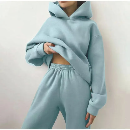 Großformat modisches Sweatshirt mit langen Ärmeln und Hosen-Set Herbst/Winter Damen Freizeitbekleidung Zweiteiliger Anzug Bequeme Plus-Size...