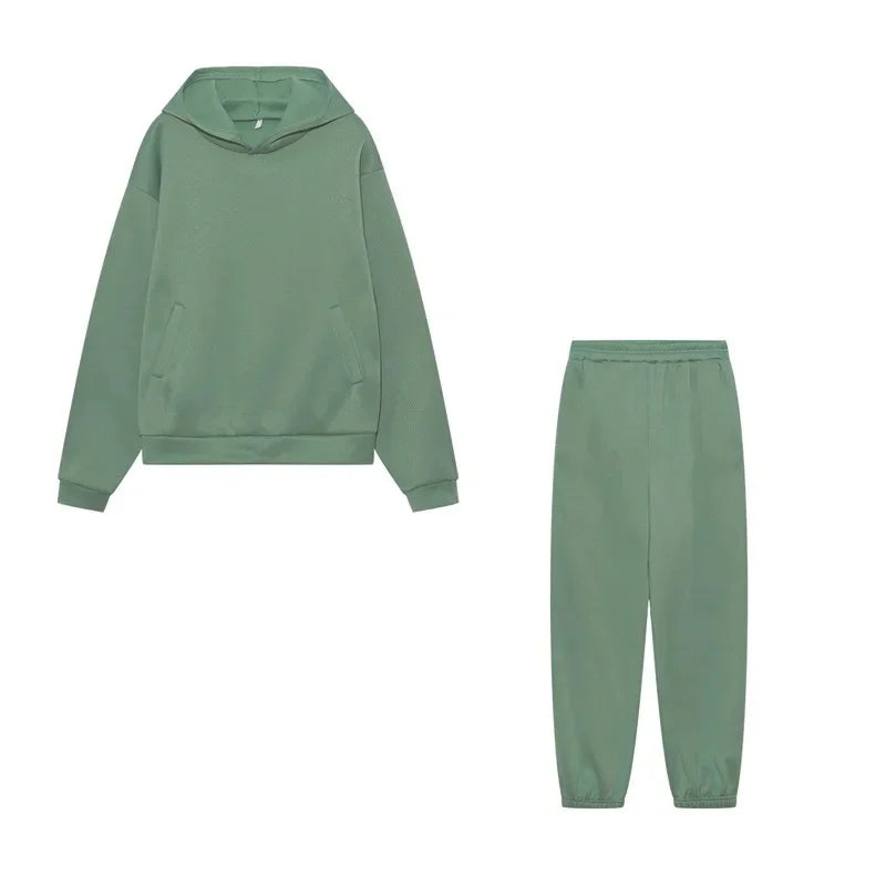 Großformat modisches Sweatshirt mit langen Ärmeln und Hosen-Set Herbst/Winter Damen Freizeitbekleidung Zweiteiliger Anzug Bequeme Plus-Size...