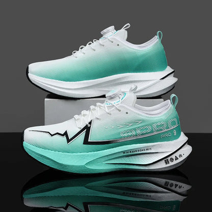 Fluoreszierende Laufschuhe Kohlefaserplatte Marathon Herren Sport Atmungsaktiv Leicht Damen Bequeme Sportliche Sneakers Freizeit