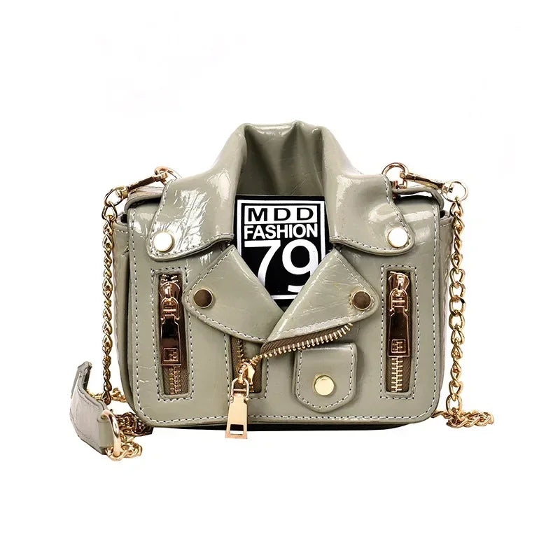 Designer Motorrad Taschen Luxuriöse Jackenform Schultertasche Messenger Bag PU-Leder Luxus Handtasche