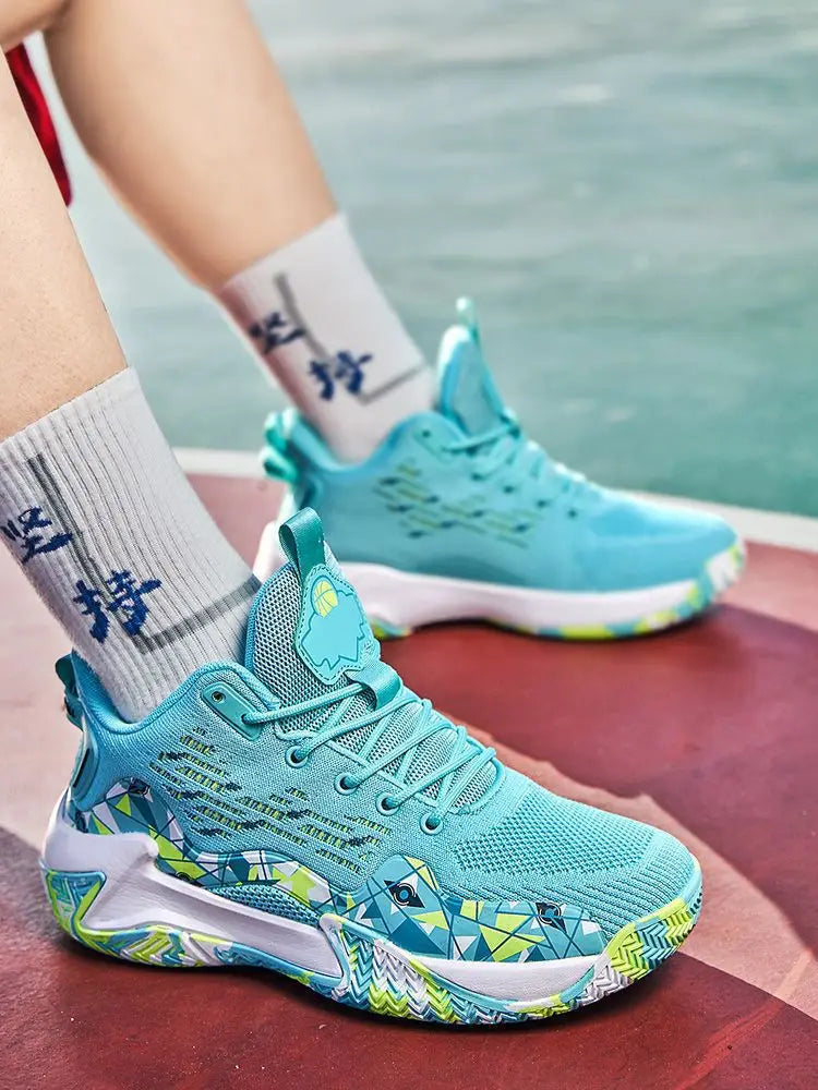 Hochwertige Herren-Basketballschuhe Marke Herren Sneakers Luxuriöses Design Mesh Atmungsaktive Sportschuhe High-Top Rutschfeste Freizeitschuhe