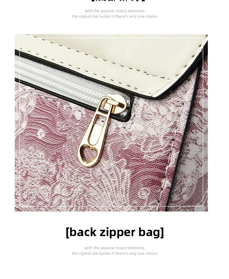 Modische Feen-Handtasche für Damen, Schulter- und Umhängetasche, elegante Ausstrahlung, PU-Leder, Polyesterfaser, inneres Reißverschlussfach