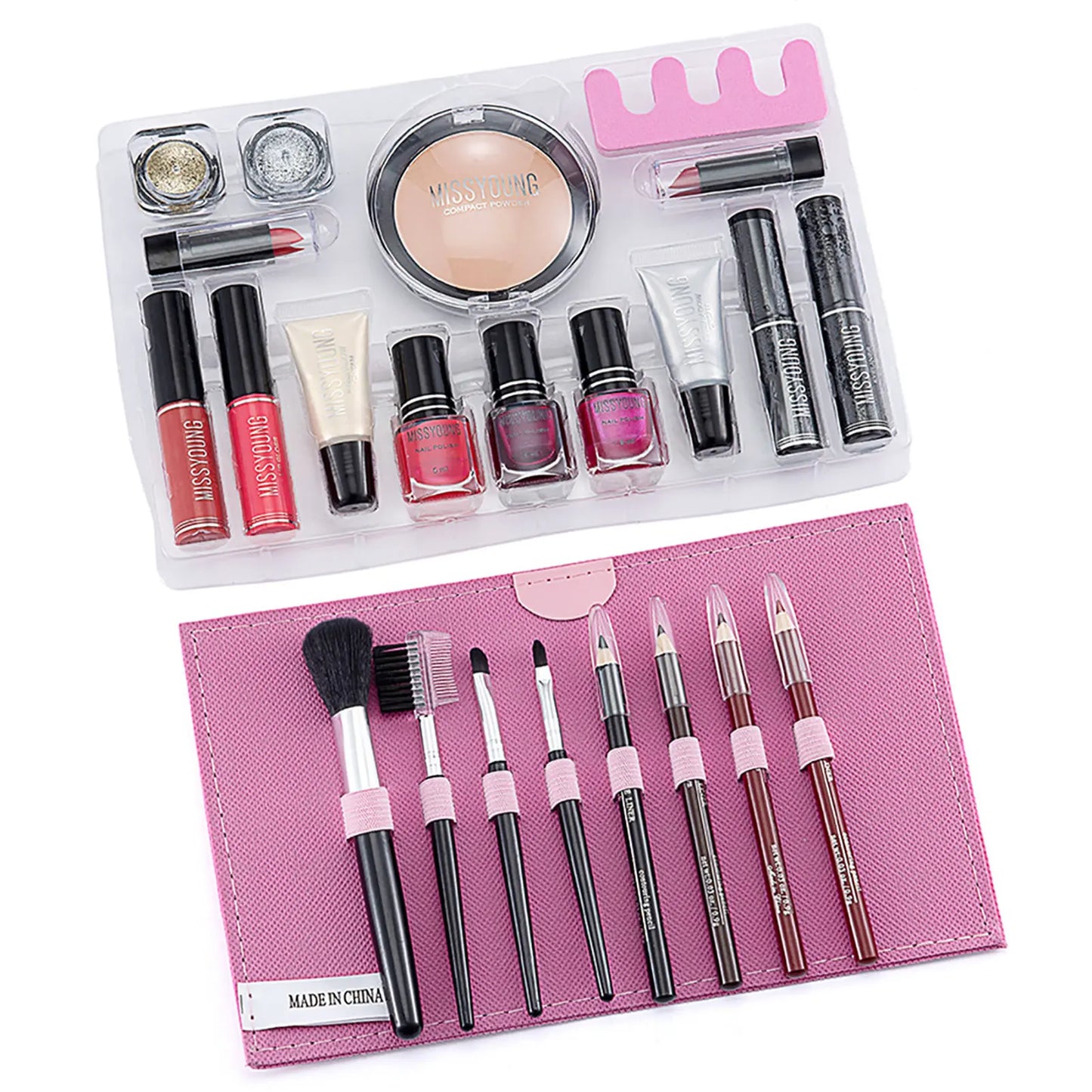 Make-up Starter-Set Professionelle Make-up Sets mit transparentem Etui Urlaub Schönheitsgeschenk-Set Starter-Kosmetik Vollständige Sets für Frauen