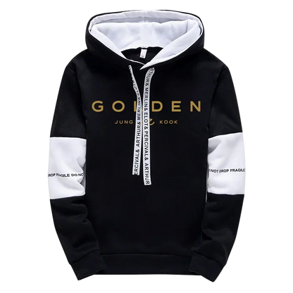 K-Pop Trend Hoodie für Frauen Hochwertiger Jung Kook Print Kapuzenpullover mit Sweatpants Herbst Winter Damen Alltag Lässiger Pullover