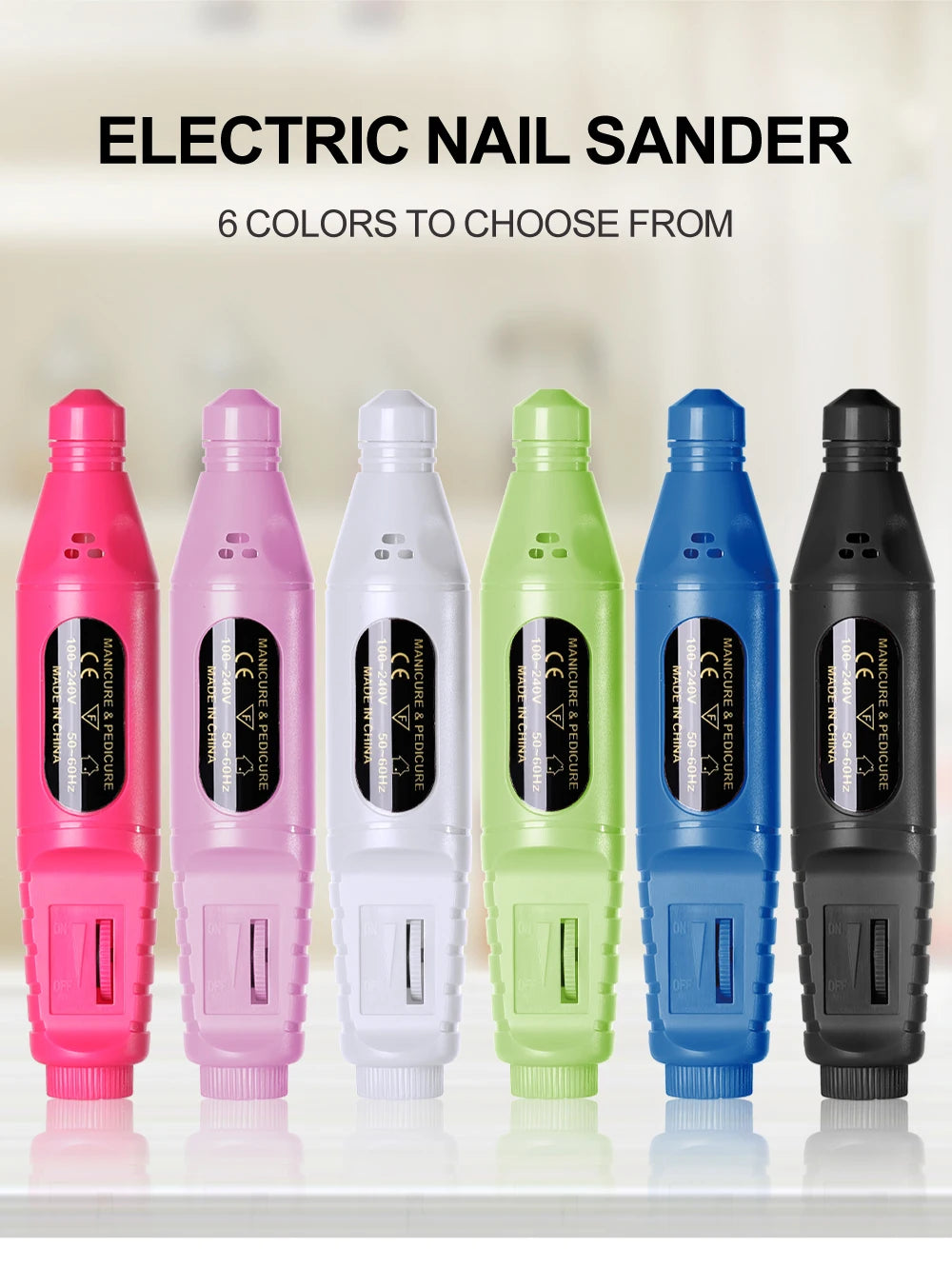 LINMANDA 6-in-1 Elektrisches Nagelbohrer-Set Entferner Polierer Maniküre Tragbare Nagelfeile Nagelbohrgerät Stift Werkzeug Maschine