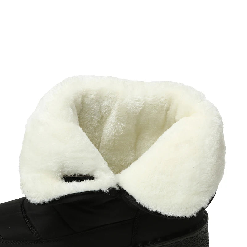 Wasserdichte Schneestiefel für Frauen Rutschfeste Warme Winterschuhe Damen Verdickte Plüschplattform Stiefeletten Gepolsterte Schuhe