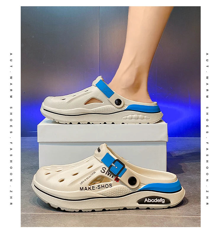 Sandalen Herren Strandpantoffeln Dicke Sohle Rutschfeste Sandalen Wasserschuhe für Damen Klassische Mules Sneaker Sandale Outdoor