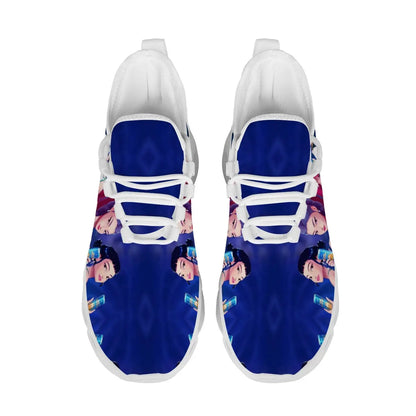 Kinderschuhe für Eltern-Kind im Frühling mit KPop Cartoon-Charakter-Aufdruck, leichte Sneakers, atmungsaktiv, flacher Absatz, Schnürschuhe, Freizeitschuhe