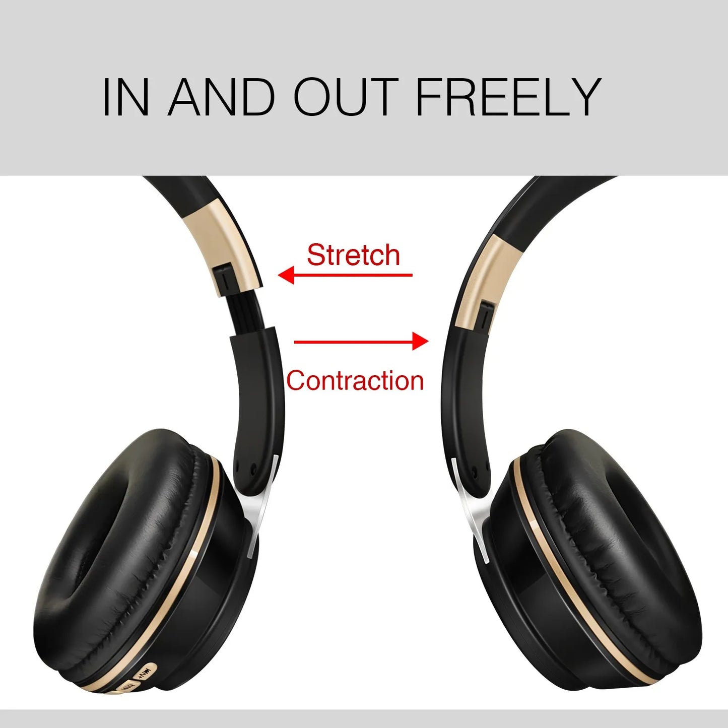 2026 Kabellose Bluetooth-Kopfhörer Stereo-Headset mit SD-Kartenunterstützung und Mikrofon für iPhone, Samsung, Tablet