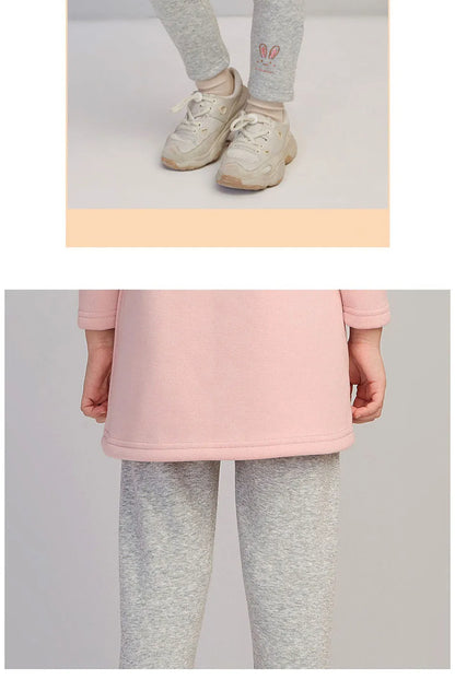 2025 Kinderleggings Mädchen Fleecegefütterte Thermohose Baby Freizeithose Kinder Warme Hoses Elastic Bunny Tights 3-8 Years