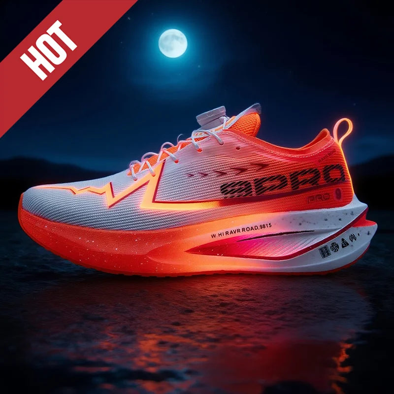 Fluoreszierende Laufschuhe Kohlefaserplatte Marathon Herren Sport Atmungsaktiv Leicht Damen Bequeme Sportliche Sneakers Freizeit