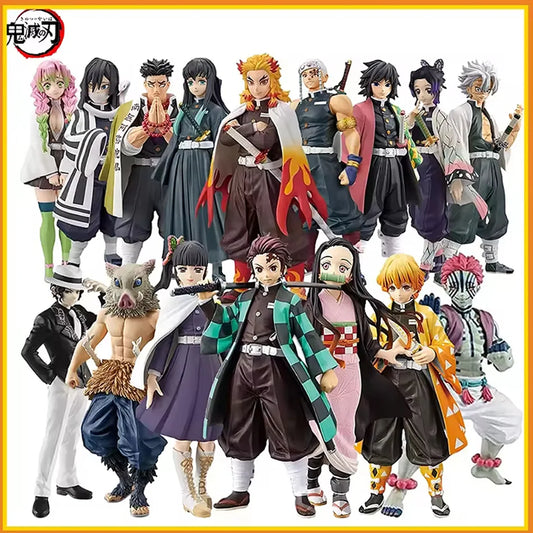 Heißes Demon Slayer Anime Actionfigur Kamado Tanjirou Agatsuma Zenitsu Nezuko Modellspielzeug Kimetsu No Yaiba Krieger Actionfigur