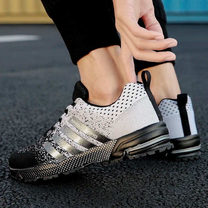 Neue Herren- und Damen-Sportschuhe mit fliegendem Mesh-Obermaterial für Frühling und Sommer, atmungsaktiv, bis EU Grösse 45.5