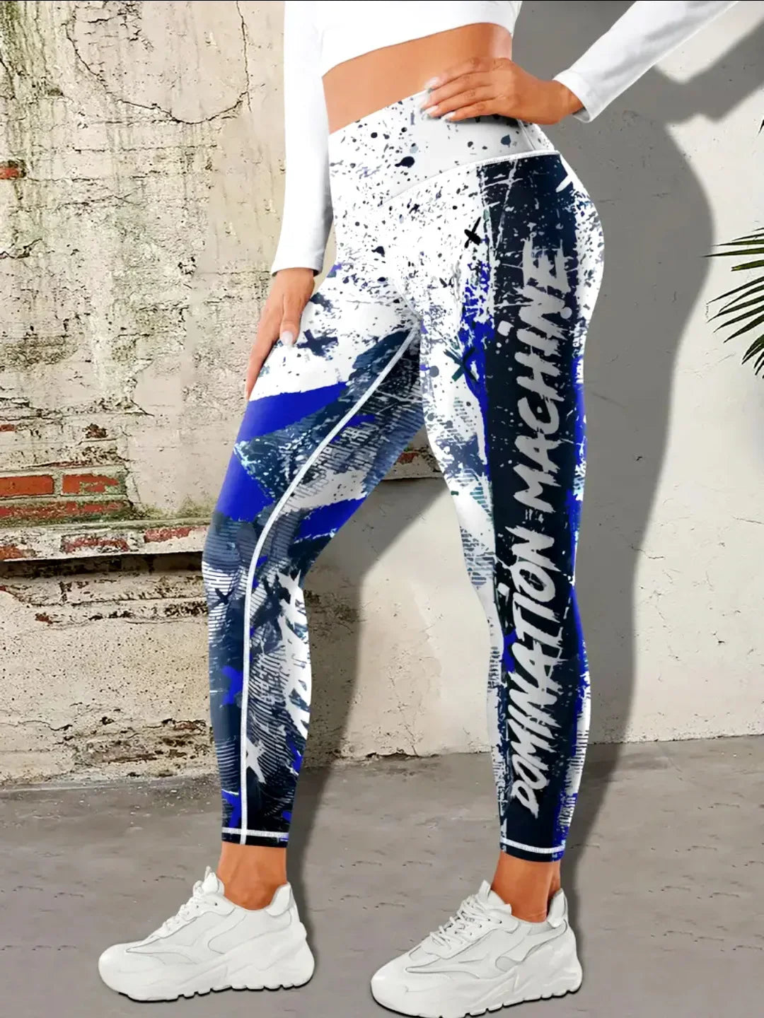Fashion Street coole Sportleggings für Frauen Hip-Hop-Stil Hoch taillierte elastische Hose Tägliches Laufen Tanzen Bequeme Yoga-Hose