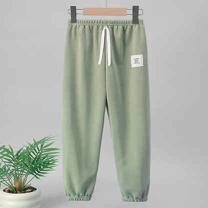 Kinder Mehrfarbige Saisonale Freizeit-Sporthose für Jungen und Mädchen Herbst Solide Farbe Modische Lockere Sweatpants