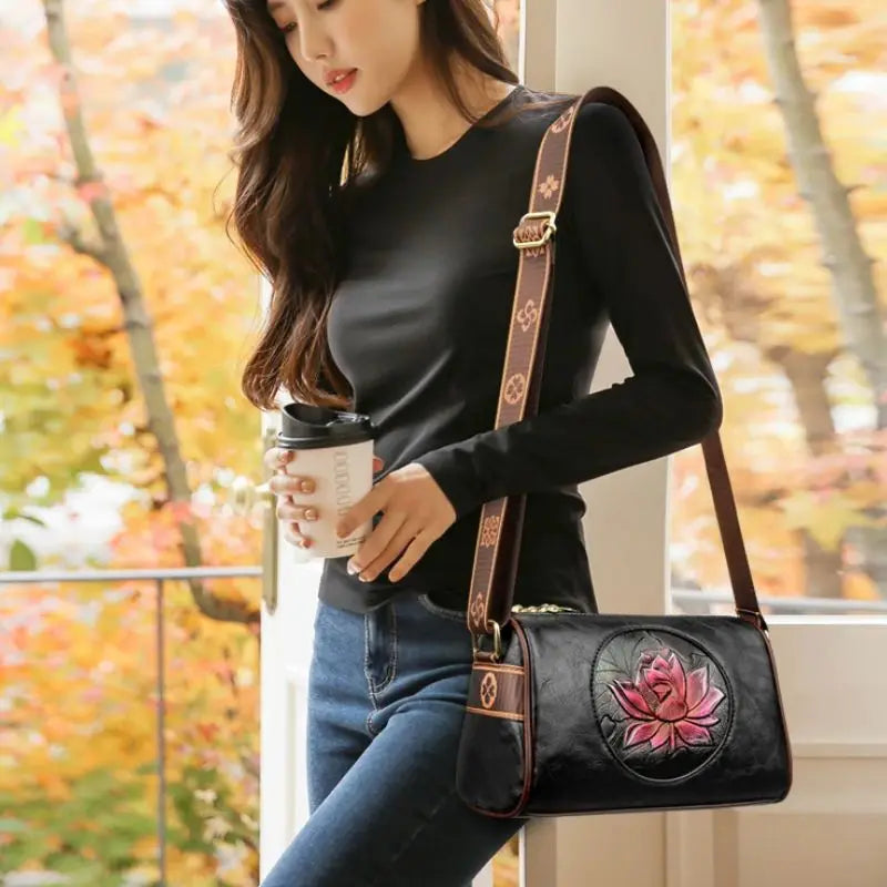 Lässige Damenhandtasche aus weichem Leder, Schulter- und Umhängetasche für Frauen, Neue Mode, bedruckte Damen-Umhängetasche