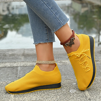 Damen Freizeitschuhe Mode Atmungsaktive Laufnetz-Flats Sneaker