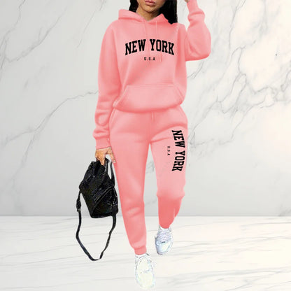 2026 Frühling Herbst Damen Sets 2-teilig Hoodies Hosen Anzug Sportoutfits Buchstaben Druck Ästhetische Kleidung Damen Trainingsanzug Hosen Sets