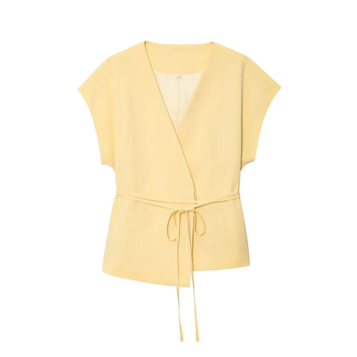 TFMLN Fashion Damenanzug Hosenanzüge Ärmelloses V-Ausschnitt Top mit Gürtel Gerade Hose Set 2025 Frühling Sommer Büro 2-teiliger Set