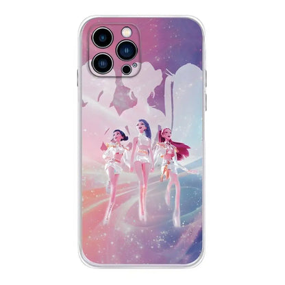 Goldene KPop Demon Hunters Handyhülle für iPhone 17, 16, 15, 14, 13, 12, 11 Plus, Pro, Max, XR, Plus, E, Mini Transparente Weiche Hülle
