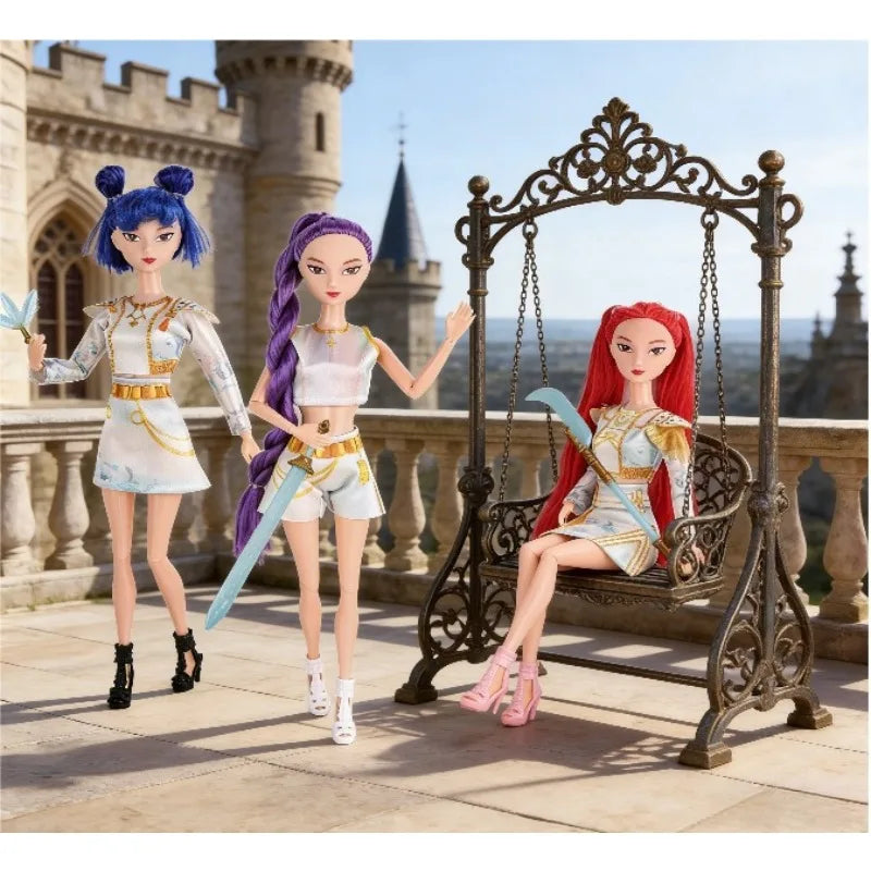 1-3 Stück KPOP Demon Hunter Mädchen Gruppen Waffen Zubehör Licht Musik Themenlied 29 cm Puppe Figur Spielzeug Geschenk für Kinder Anime