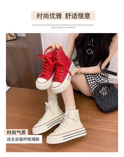 2026 Neue Mode Dicksohlige Kariert Nische INS Trendiges Design Lässige Vielseitige Dicksohlige Faltbare Canvas-Schuhe