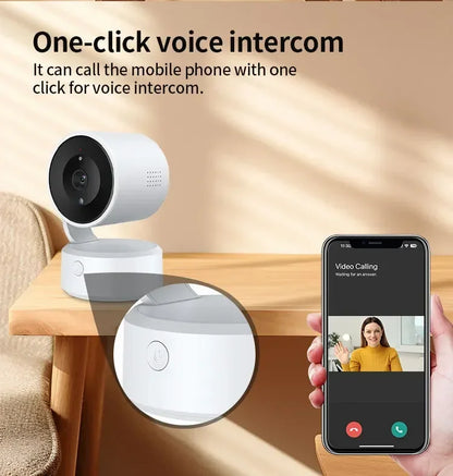WIFI Tuya Kamera Innenbereich 5MP Baby Monitor Gegensprechfunktion 4X Zoom PTZ 360° Überwachungskameras Unterstützt Alexa Google Smart Life