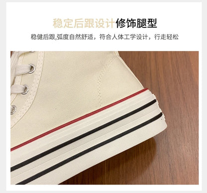 2026 Neue Mode Dicksohlige Kariert Nische INS Trendiges Design Lässige Vielseitige Dicksohlige Faltbare Canvas-Schuhe