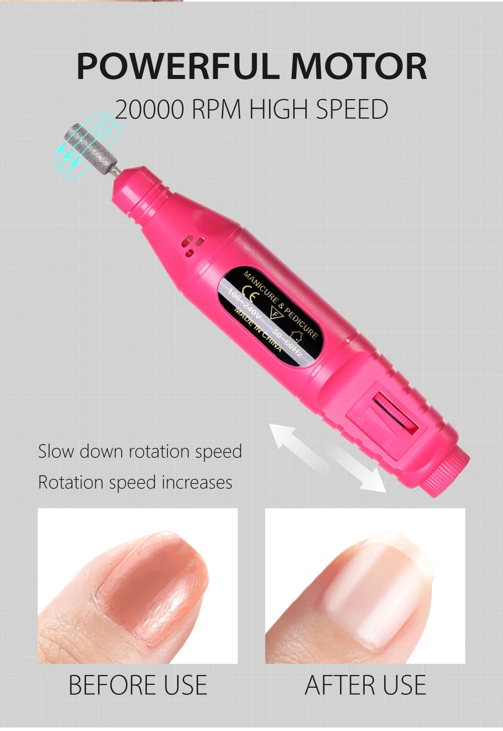 LINMANDA 6-in-1 Elektrisches Nagelbohrer-Set Entferner Polierer Maniküre Tragbare Nagelfeile Nagelbohrgerät Stift Werkzeug Maschine