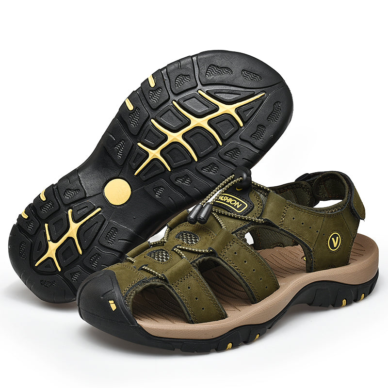 Sommer Herren Sandalen Kunstleder Herren Freizeitschuhe Outdoor Herren Ledersandalen für Herren Strandschuhe Große Größen 38-48