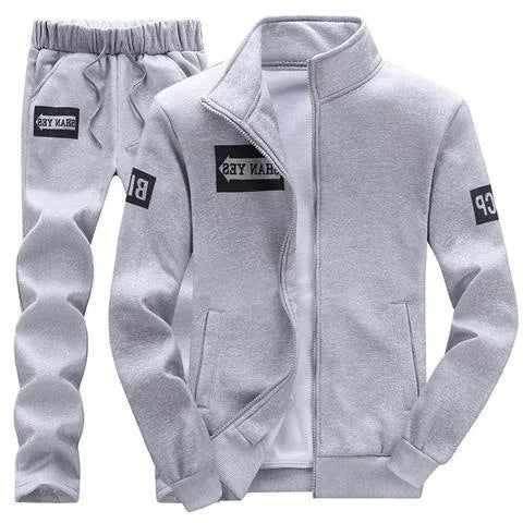 Trendiger Hoodie Herren Stehkragenjacke Lässige Sportbekleidung Lange Hose Frühling Herbst Jugend Große Größen Kleidung Set