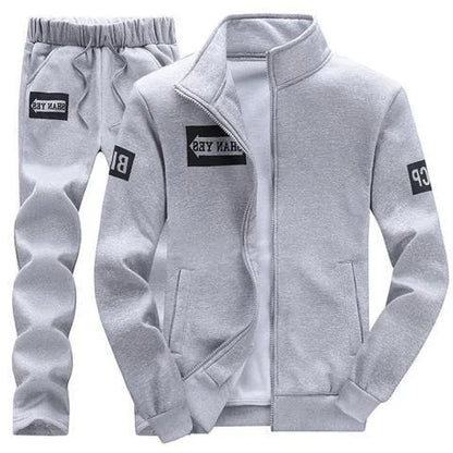 Trendiger Hoodie Herren Stehkragenjacke Lässige Sportbekleidung Lange Hose Frühling Herbst Jugend Große Größen Kleidung Set